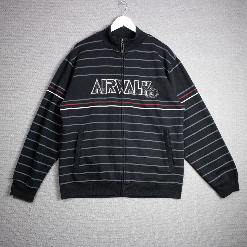 Y2K 2000's Airwalk Striped Zip up Jacket